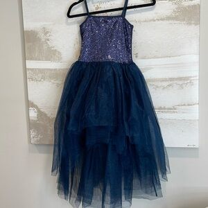 Ooh! La, La! Couture Blue Sequined Tulle Dress size 10